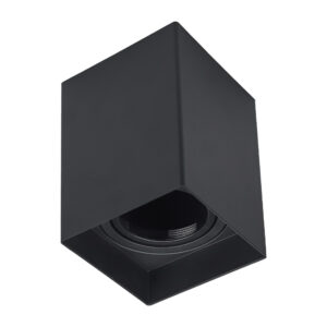 Spot Clean Sobrepor PAR20 Quadrado Preto 1xE27