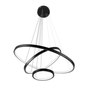 Pendente LED Ring Triplo Bivolt 60W 3.000K Preto