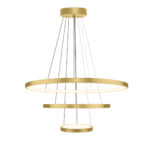 Pendente LED Ring Triplo Bivolt 60W 3.000K Dourado