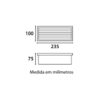 Balizador Einbau Com Grade - Preto Fosco