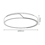 Plafon LED Ian Redondo 28cm 18W Bivolt Temperatura de Cor Ajustável - Branco