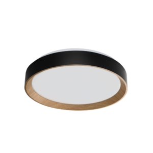 Plafon LED Arbos Redondo 38cm 30W Bivolt Temperatura de Cor Ajustável - Preto