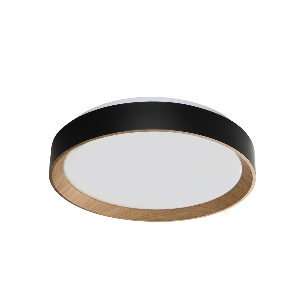 Plafon LED Arbos Redondo 38cm 30W Bivolt Temperatura de Cor Ajustável - Preto