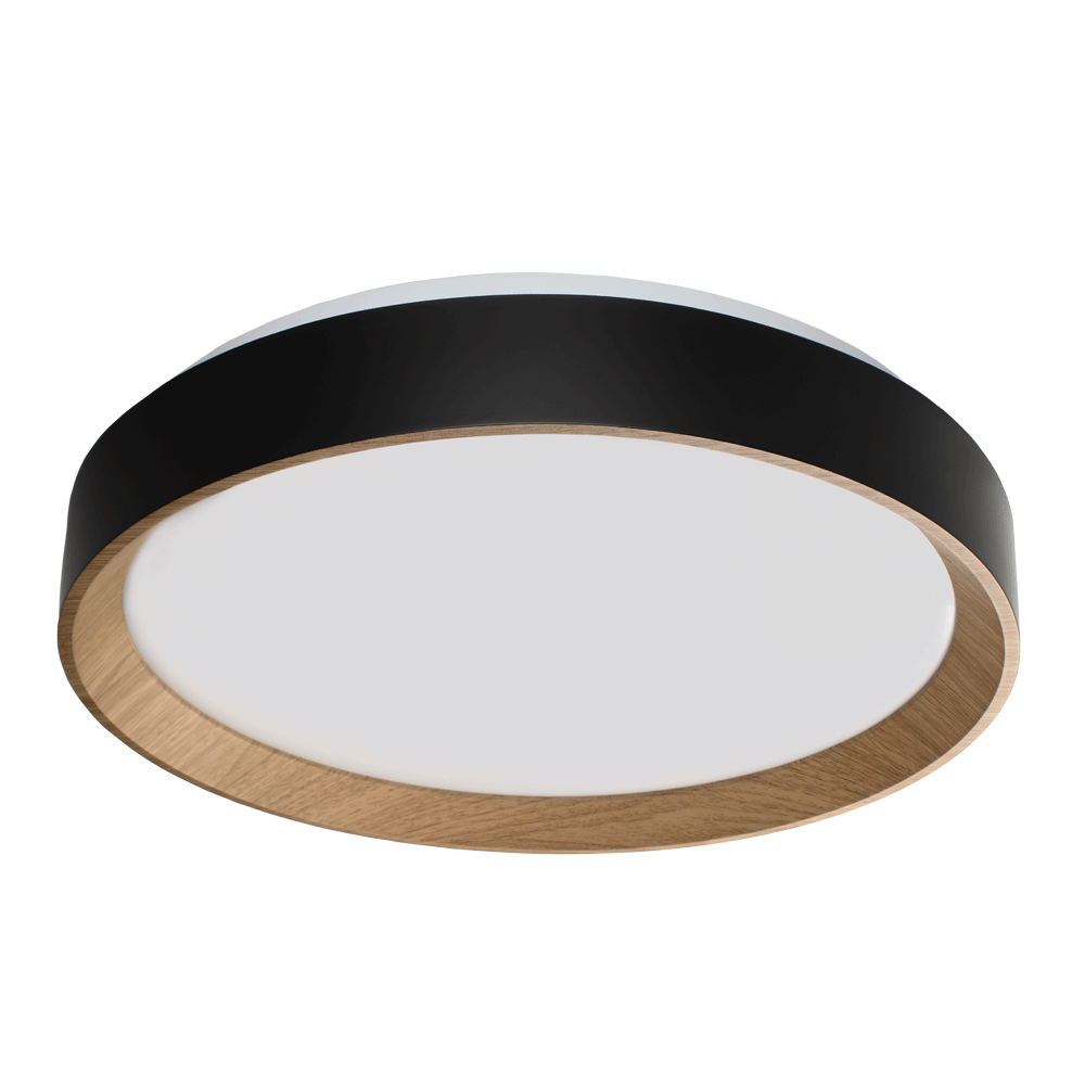 Plafon LED Arbos Redondo 48cm 48W Bivolt Temperatura de Cor Ajustável - Preto