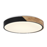 Plafon LED Ian Redondo 50cm 48W Bivolt Temperatura de Cor Ajustável - Preto