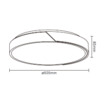 Plafon LED Ian Redondo 50cm 48W Bivolt Temperatura de Cor Ajustável - Preto