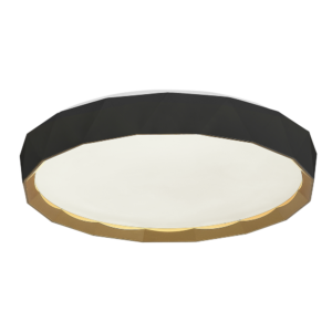 Plafon LED Glória Redondo 48cm 48W Bivolt Temperatura de Cor Ajustável - Preto