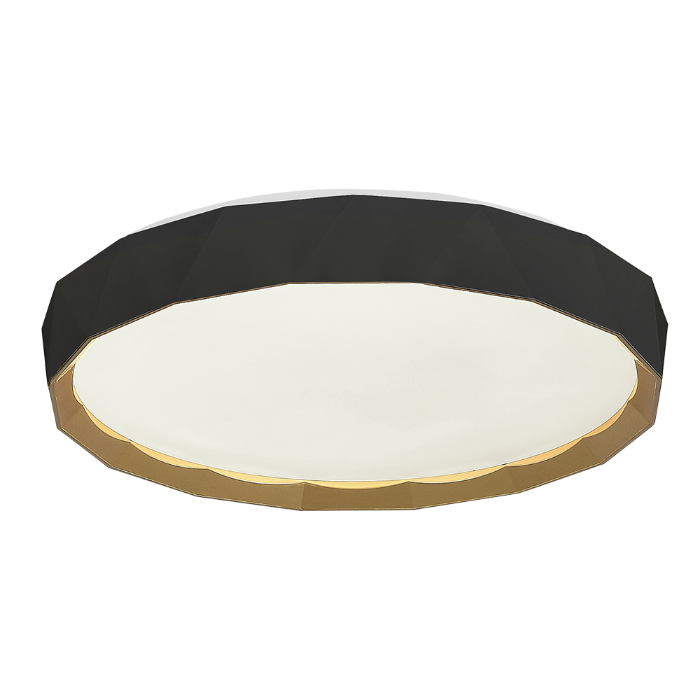 Plafon LED Glória Redondo 48cm 48W Bivolt Temperatura de Cor Ajustável - Preto