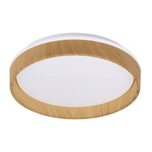 Plafon LED Duetto Redondo 26cm 18W Bivolt Temperatura de Cor Ajustável - Amadeirado
