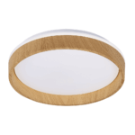 Plafon LED Duetto Redondo 39cm 30W Bivolt Temperatura de Cor Ajustável - Amadeirado