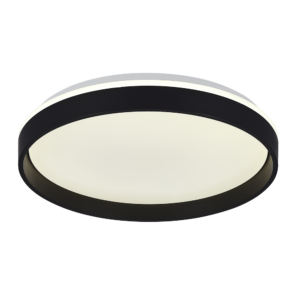 Plafon LED Duetto Redondo 49cm 48W Bivolt Temperatura de Cor Ajustável - Preto