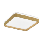 Plafon LED Duetto Quadrado 48cm 48W Bivolt Temperatura de Cor Ajustável - Amadeirado