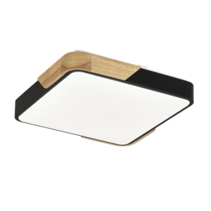 Plafon LED Ian Quadrado 30cm 18W Bivolt Temperatura de Cor Ajustável - Preto