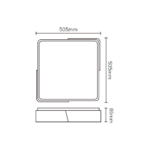 Plafon LED Ian Quadrado 50cm 48W Bivolt Temperatura de Cor Ajustável - Branco