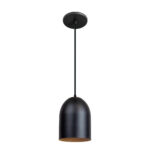 Pendente Madá Alumínio - Preto com Interno Dourado