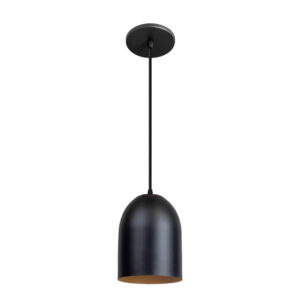Pendente Madá Alumínio - Preto com Interno Dourado
