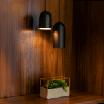 Pendente Madá Alumínio - Preto com Interno Dourado
