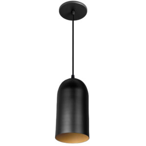 Pendente Domo Alumínio - Preto com Interno Dourado