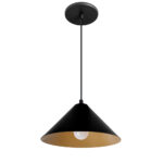 Pendente Luca Alumínio - Preto com Interno Dourado