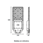 Luminária Urbana LED SOLAR 200W IP66 6.500K - Cinza