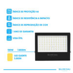 Refletor LED Play 100W Alumínio Bivolt IP66 3.000K