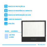 Refletor LED Play 800W Alumínio Bivolt IP66 6.500K