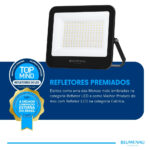 Refletor LED PRO 150W IP66 Bivolt 3.000K - Preto