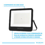 Refletor LED PRO 200W IP66 Bivolt 6.500K - Preto