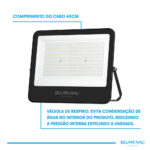 Refletor LED PRO 300W IP66 Bivolt 6.500K - Preto