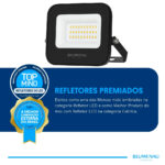 Refletor LED PRO 30W IP66 Bivolt 3.000K - Preto