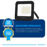 Refletor LED PRO 50W IP66 Bivolt 3.000K - Preto