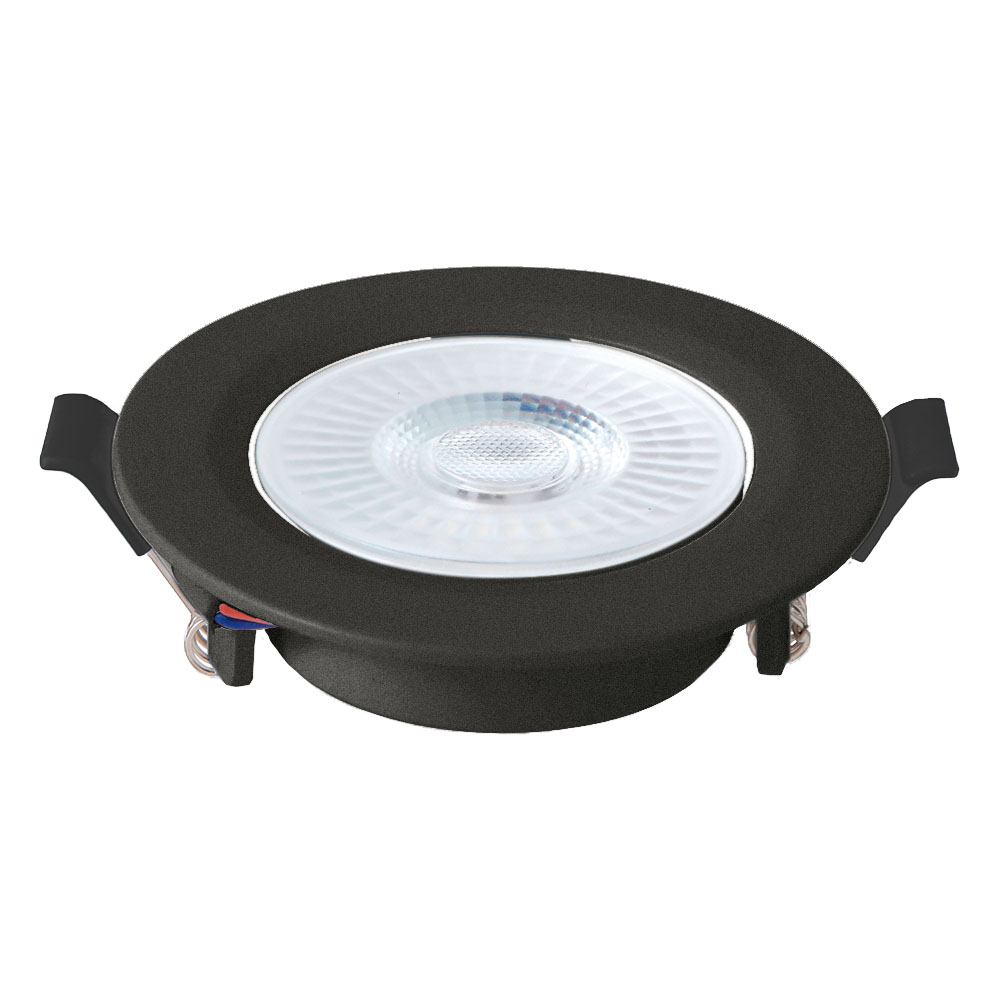 Spot Embutir Redondo ABS+PC 6W Bivolt LED 3.000K - Preto