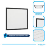 Painel LED Embutir Quadrado Alumínio Bivolt 40W 6.500K - Preto