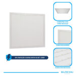 Painel Backlight LED Embutir Quadrado Alumínio 45W 6.500K - Branco