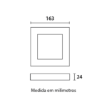 Painel LED TECH Slim Quadrado Sobrepor 12W 3.000K - Branco
