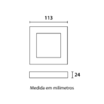 Painel LED TECH Slim Quadrado Sobrepor 6W 3.000K - Branco