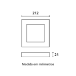 Painel LED TECH Slim Quadrado Sobrepor 18W 4.100K - Branco