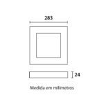 Painel LED TECH Slim Quadrado Sobrepor 24W 4.100K - Branco