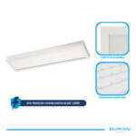 Painel Backlight LED Sobrepor Retangular Alumínio 30W 4.100K - Branco