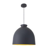 Pendente Blum Alumínio - Preto Liso e Interno Dourado