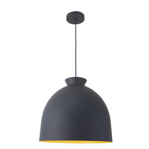 Pendente Blum Alumínio - Preto Liso e Interno Dourado