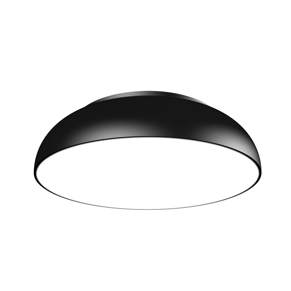 Plafon Pleno Redondo Alumínio 40cm - Preto
