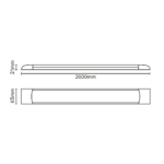 Luminária LED Slim 200cm 72W 5040lm - 6.500K