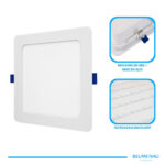 Painel LED Play ABS Embutir Quadrado 12W Bivolt 3.000K - Branco