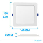 Painel LED Play ABS Embutir Quadrado 12W Bivolt 3.000K - Branco