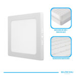 Painel LED Play ABS Sobrepor Quadrado 12W Bivolt 6.500K - Branco