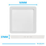 Painel LED Play ABS Sobrepor Quadrado 12W Bivolt 6.500K - Branco