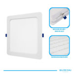 Painel LED Play ABS Embutir Quadrado 18W Bivolt 4.100K - Branco