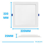 Painel LED Play ABS Embutir Quadrado 18W Bivolt 6.500K - Branco