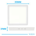 Painel LED Play ABS Sobrepor Quadrado 18W Bivolt 3.000K - Branco